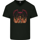 ﻿Dragon St George Crusader Knight Templar Fantasy Mens V-Neck Cotton T-Shirt Black