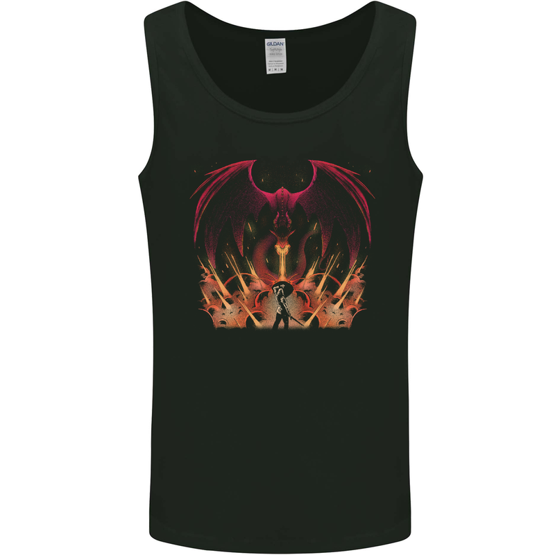 ﻿Dragon St George Crusader Knight Templar Fantasy Mens Vest Tank Top Black