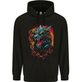 Dragon in Chains Fantasy Mens 80% Cotton Hoodie Black