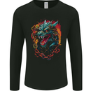 Dragon in Chains Fantasy Mens Long Sleeve T-Shirt Black