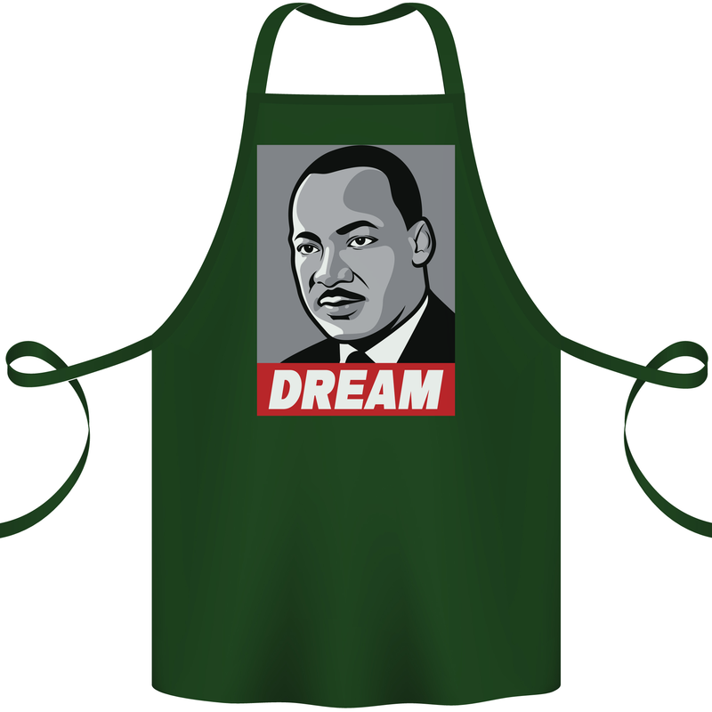 Dream Martin Luther King Black Lives Matter Cotton Apron 100% Organic Forest Green