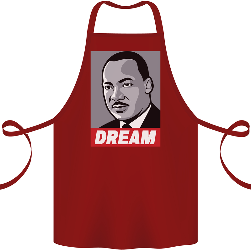 Dream Martin Luther King Black Lives Matter Cotton Apron 100% Organic Maroon