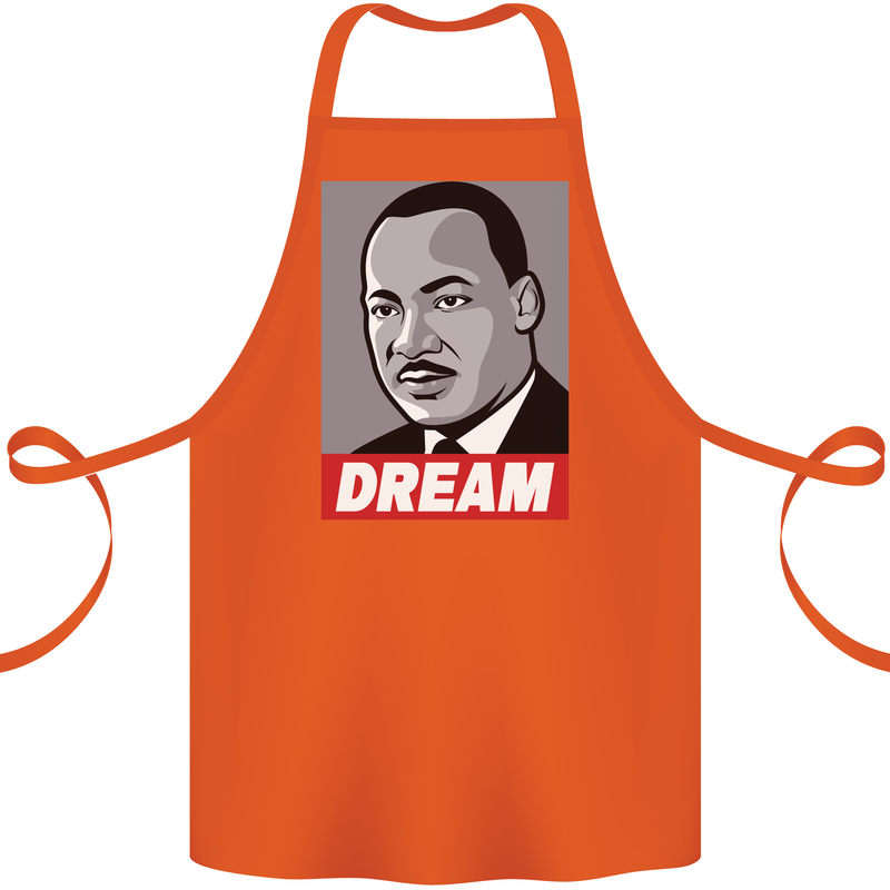 Dream Martin Luther King Black Lives Matter Cotton Apron 100% Organic Orange