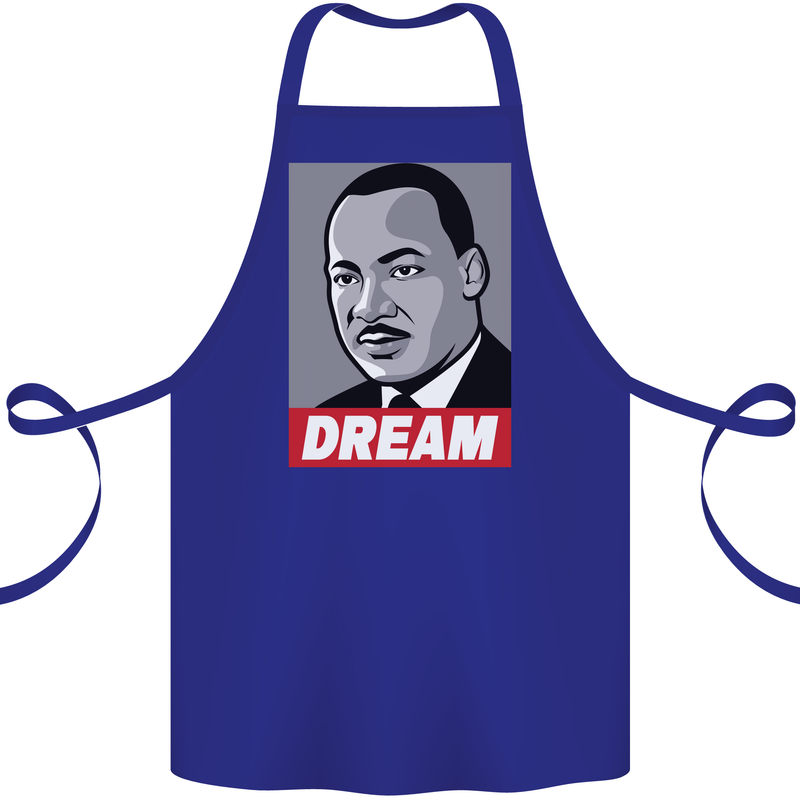 Dream Martin Luther King Black Lives Matter Cotton Apron 100% Organic Royal Blue