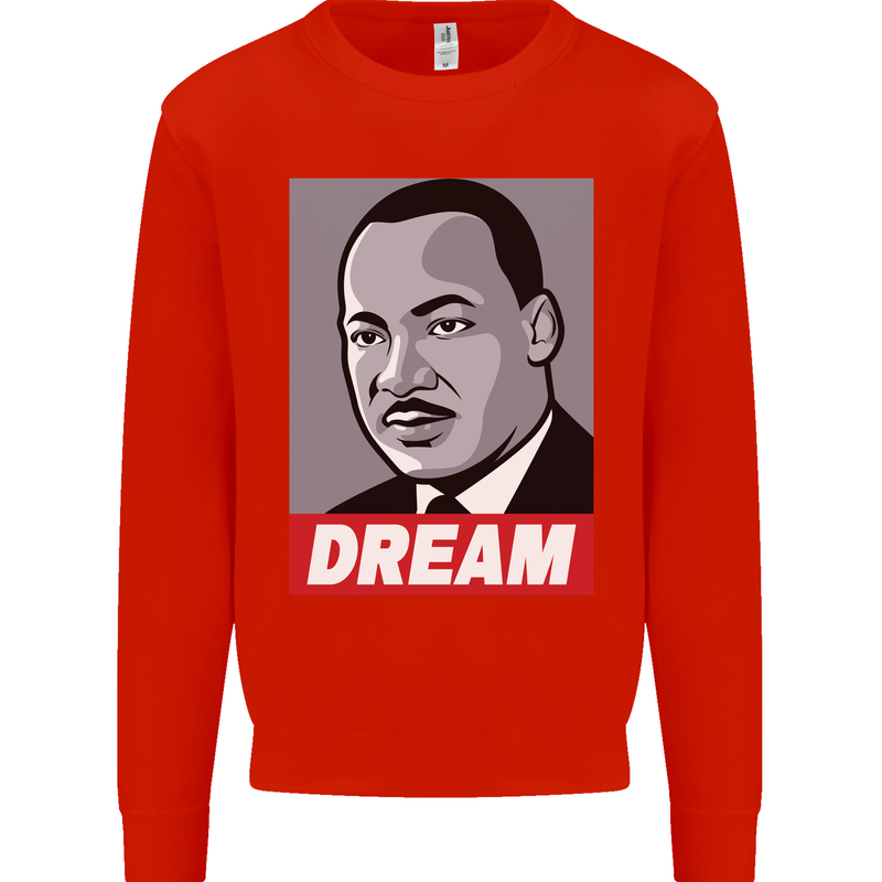 Dream Martin Luther King Black Lives Matter Kids Sweatshirt Jumper Bright Red