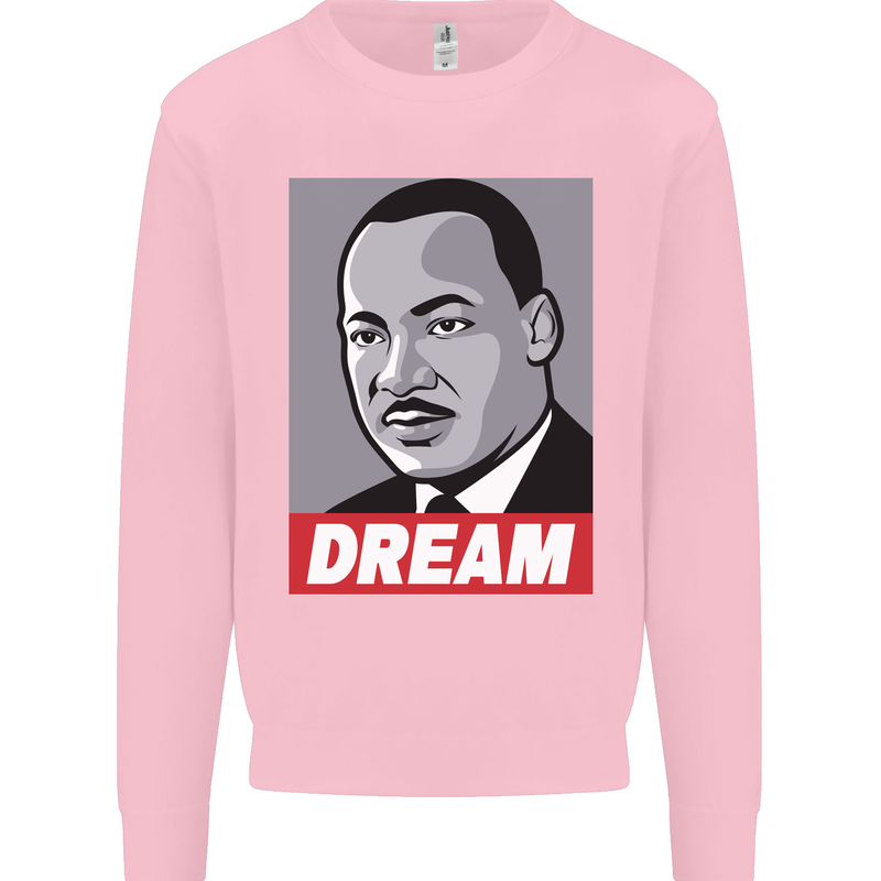 Dream Martin Luther King Black Lives Matter Kids Sweatshirt Jumper Light Pink