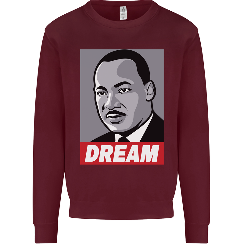 Dream Martin Luther King Black Lives Matter Kids Sweatshirt Jumper Maroon