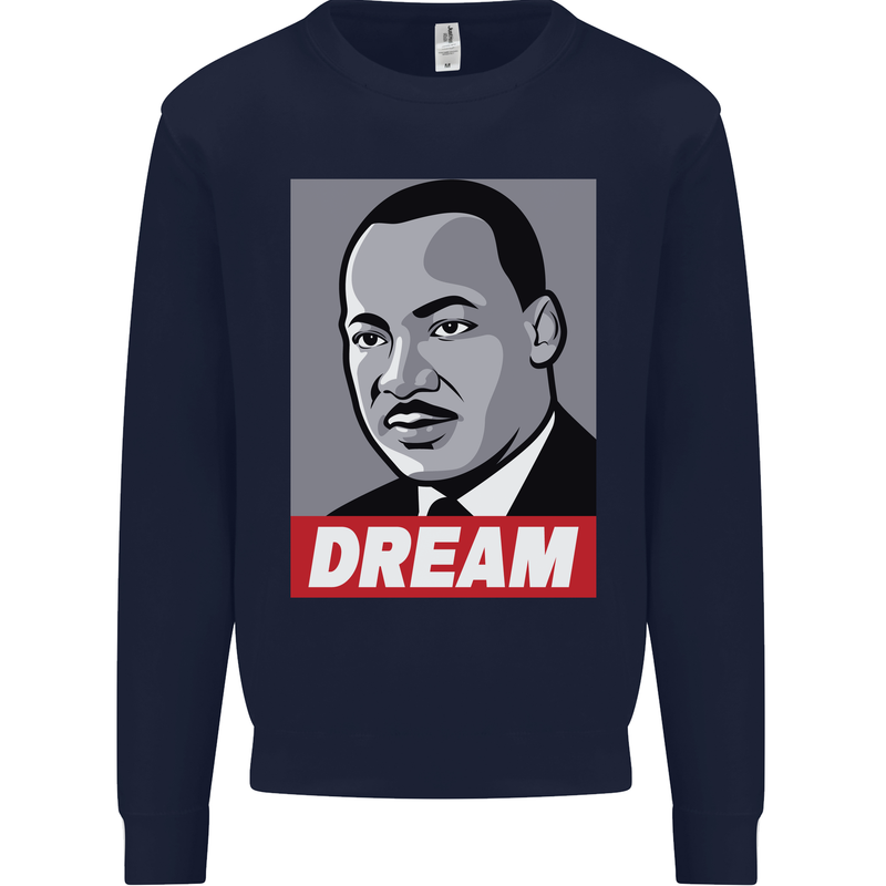 Dream Martin Luther King Black Lives Matter Kids Sweatshirt Jumper Navy Blue