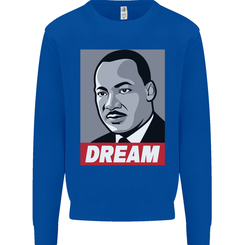 Dream Martin Luther King Black Lives Matter Kids Sweatshirt Jumper Royal Blue