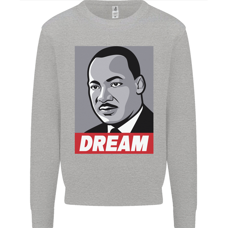 Dream Martin Luther King Black Lives Matter Kids Sweatshirt Jumper Sports Grey