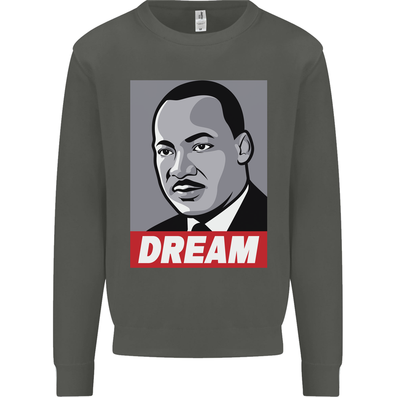 Dream Martin Luther King Black Lives Matter Kids Sweatshirt Jumper Storm Grey
