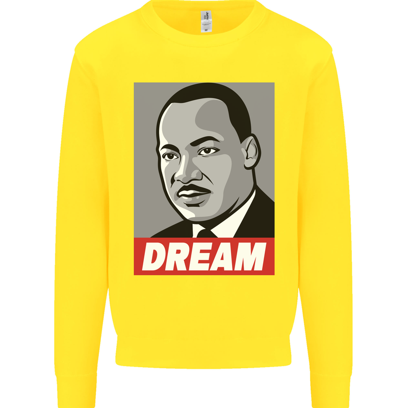 Dream Martin Luther King Black Lives Matter Kids Sweatshirt Jumper Yellow