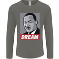 Dream Martin Luther King Black Lives Matter Mens Long Sleeve T-Shirt Charcoal