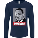 Dream Martin Luther King Black Lives Matter Mens Long Sleeve T-Shirt Navy Blue