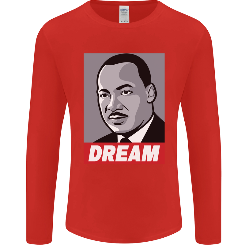 Dream Martin Luther King Black Lives Matter Mens Long Sleeve T-Shirt Red