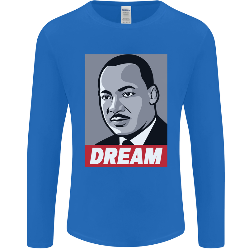 Dream Martin Luther King Black Lives Matter Mens Long Sleeve T-Shirt Royal Blue