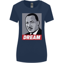 Dream Martin Luther King Black Lives Matter Womens Wider Cut T-Shirt Navy Blue