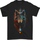 Dreamcatcher Wolf Spiritual Moon Phases Mens T-Shirt 100% Cotton BLACK