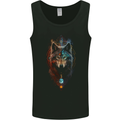 Dreamcatcher Wolf Spiritual Moon Phases Mens Vest Tank Top Black