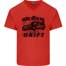 Drifting Come With Me if You Want to Drift Mens V-Neck Cotton T-Shirt Red