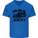 Drifting Come With Me if You Want to Drift Mens V-Neck Cotton T-Shirt Royal Blue