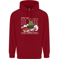 Drifting Home for Christmas Car Drift Funny Xmas Mens 80% Cotton Hoodie Red