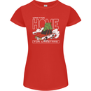 Drifting Home for Christmas Car Drift Funny Xmas Womens Petite Cut T-Shirt Red