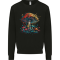 Dripping Magic Mushroom LSD Hippy Kids Sweatshirt Jumper Black