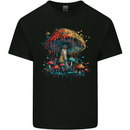 Dripping Magic Mushroom LSD Hippy Kids T-Shirt Childrens Black