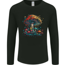 Dripping Magic Mushroom LSD Hippy Mens Long Sleeve T-Shirt Black