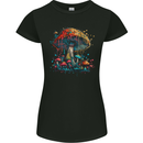 Dripping Magic Mushroom LSD Hippy Womens Petite Cut T-Shirt Black