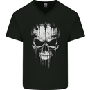 Dripping With Evil Skull Goth Gothic Heavy Metal Mens V-Neck Cotton T-Shirt Black