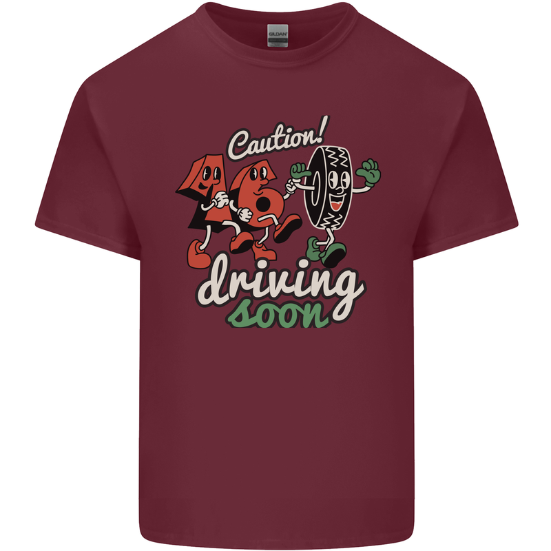 Driving Soon New Driver 16th Birthday Learner Mens Cotton T-Shirt Tee Top Maroon