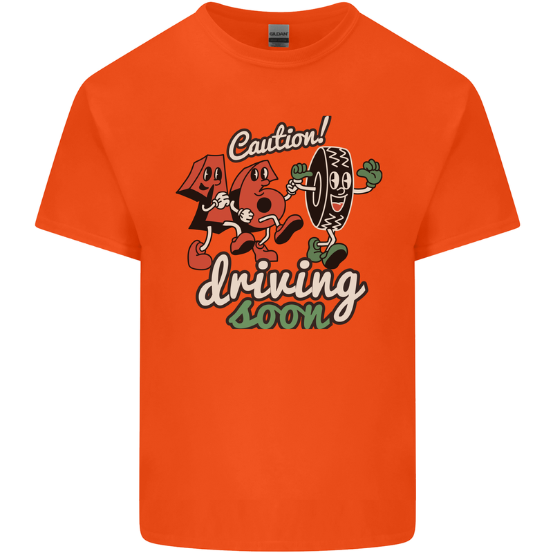 Driving Soon New Driver 16th Birthday Learner Mens Cotton T-Shirt Tee Top Orange
