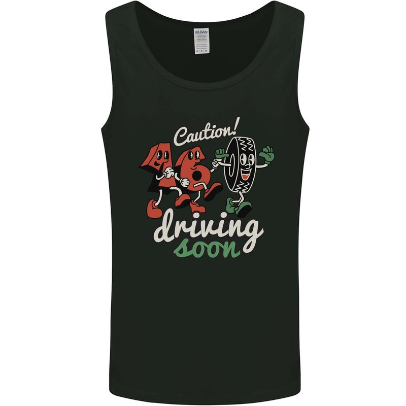 Driving Soon New Driver 16th Birthday Learner Mens Vest Tank Top Black