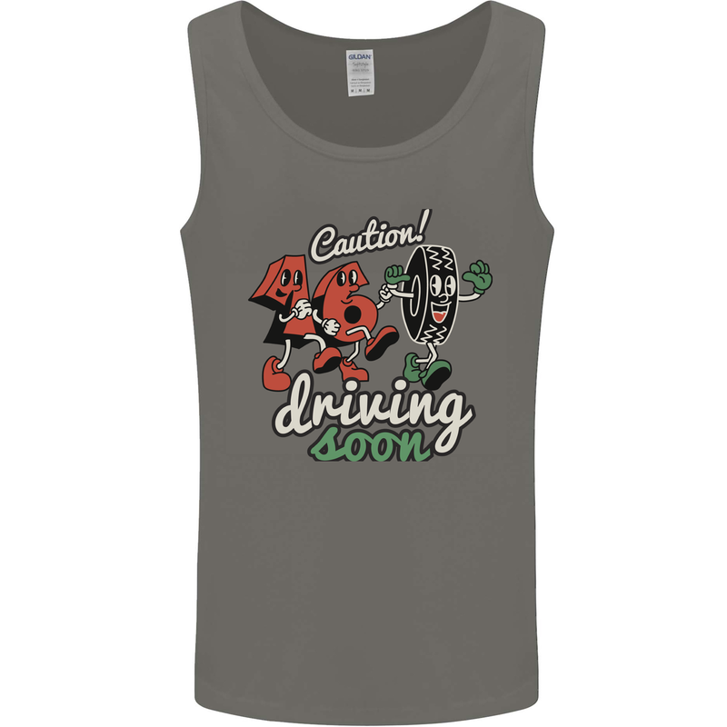 Driving Soon New Driver 16th Birthday Learner Mens Vest Tank Top Charcoal