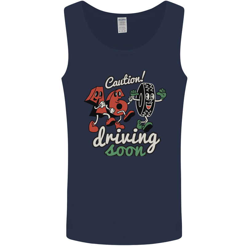 Driving Soon New Driver 16th Birthday Learner Mens Vest Tank Top Navy Blue