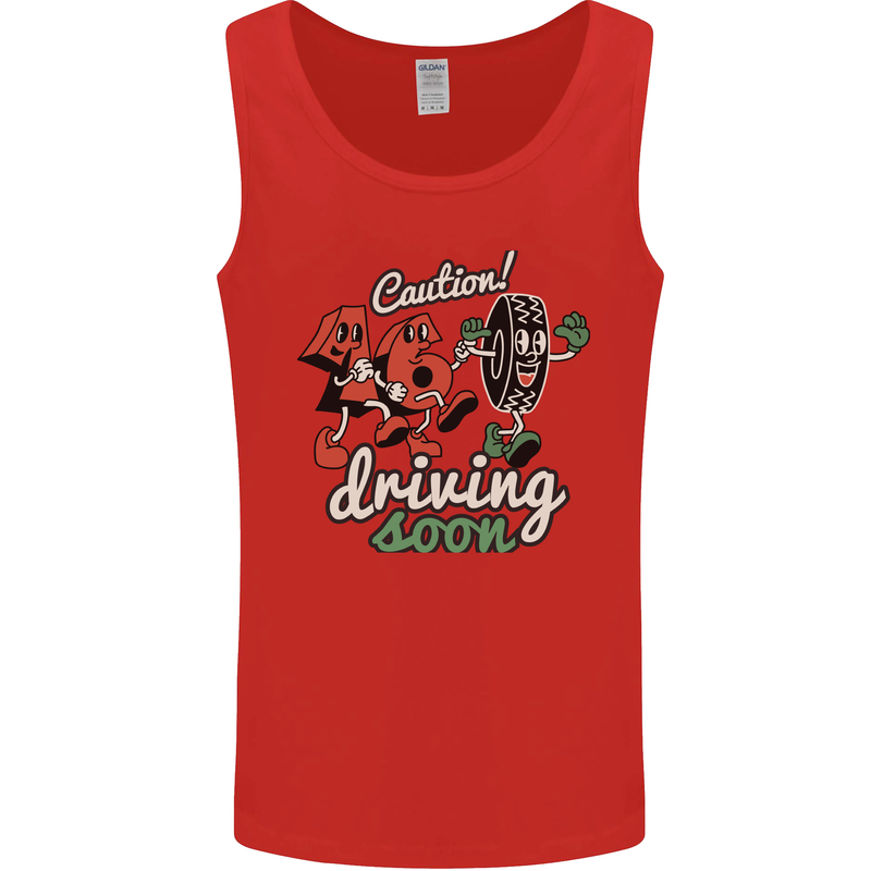 Driving Soon New Driver 16th Birthday Learner Mens Vest Tank Top Red