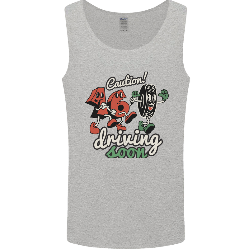 Driving Soon New Driver 16th Birthday Learner Mens Vest Tank Top Sports Grey