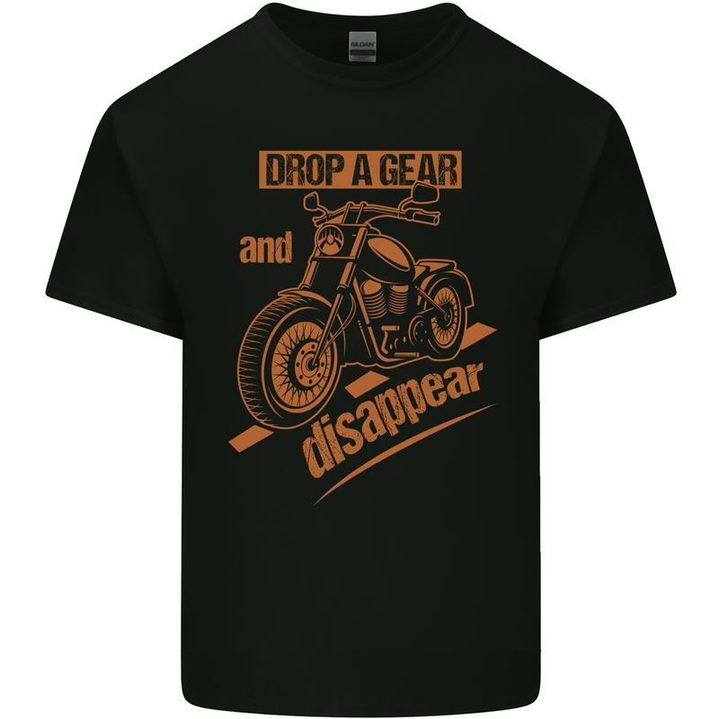 Drop a Gear Disappear Motorcycles Biker Motorbike Kids T-Shirt Childrens Black