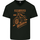 Drop a Gear Disappear Motorcycles Biker Motorbike Mens V-Neck Cotton T-Shirt Black