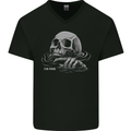 Drowning Skull Im Fine Mens V-Neck Cotton T-Shirt Black