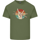 Drum Salute Drummer Drumming Mens Cotton T-Shirt Tee Top Military Green