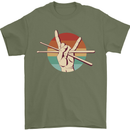 Drum Salute Drummer Drumming Mens T-Shirt 100% Cotton Military Green