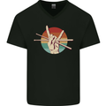 Drum Salute Drummer Drumming Mens V-Neck Cotton T-Shirt Black