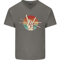 Drum Salute Drummer Drumming Mens V-Neck Cotton T-Shirt Charcoal