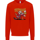 Drunk Santa Funny Christmas Alcohol Beer Xmas Mens Sweatshirt Jumper Bright Red