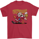 Drunk Santa Funny Christmas Alcohol Beer Xmas Mens T-Shirt 100% Cotton Red