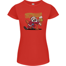 Drunk Santa Funny Christmas Alcohol Beer Xmas Womens Petite Cut T-Shirt Red