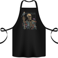 Dry Bones Skeleton Skull With Flowers & Bird Cotton Apron 100% Organic Black